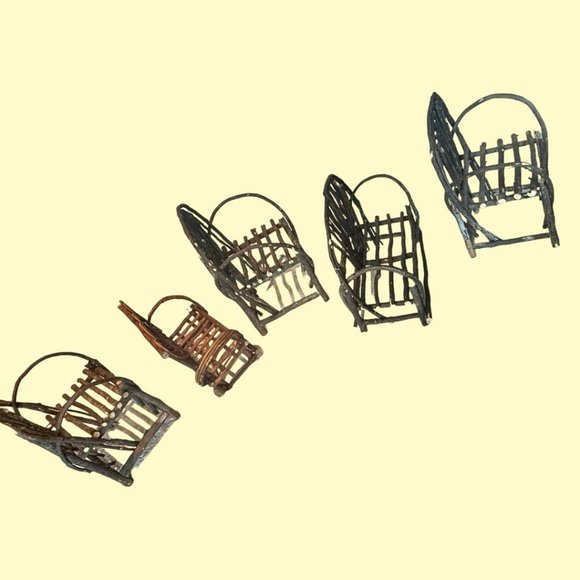 VINTAGE HANDMADE TWIG CHAIRS (3 AVAIL) & COUCHES (2 AVAIL) - Picture 10 of 11